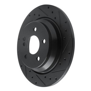 Mercedes-Benz S550 Brake Rotor (1) - Rear Right - R1 Concepts - Drilled & Slotted - Black - `07-`13